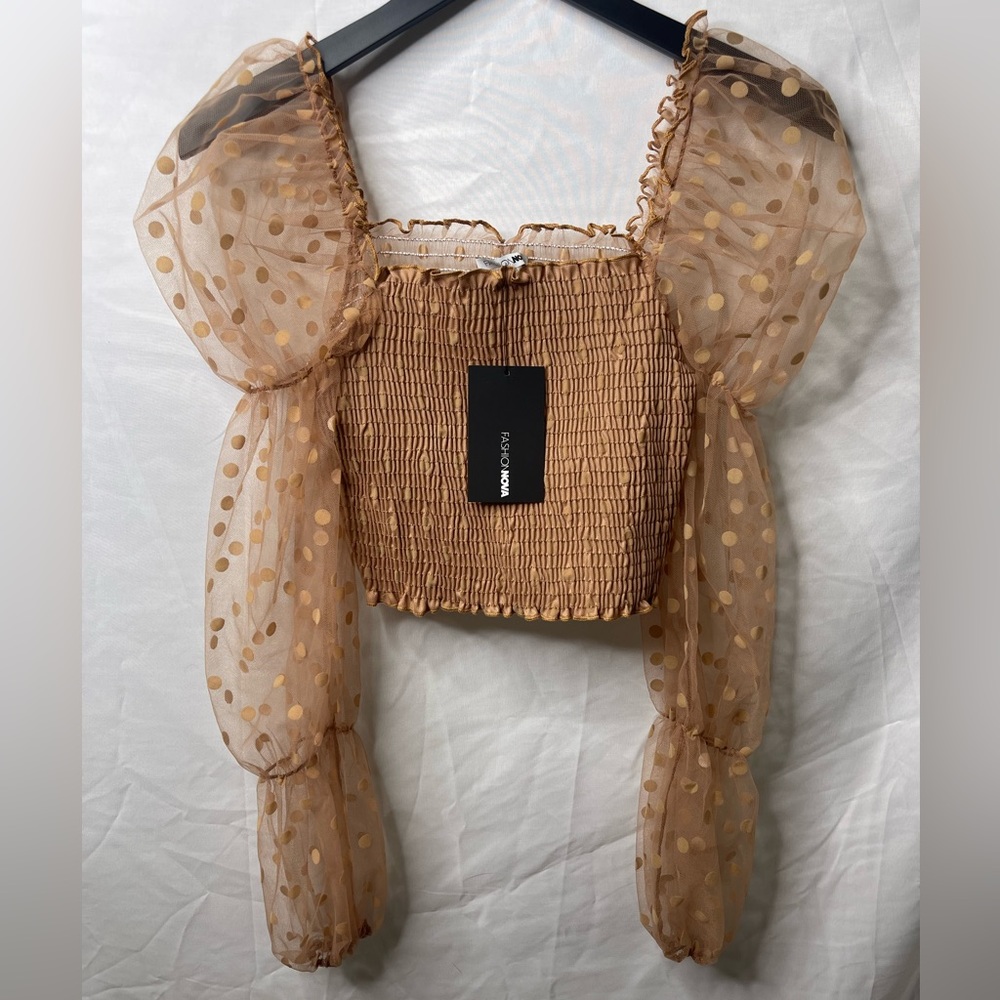 Never worn tan crop top